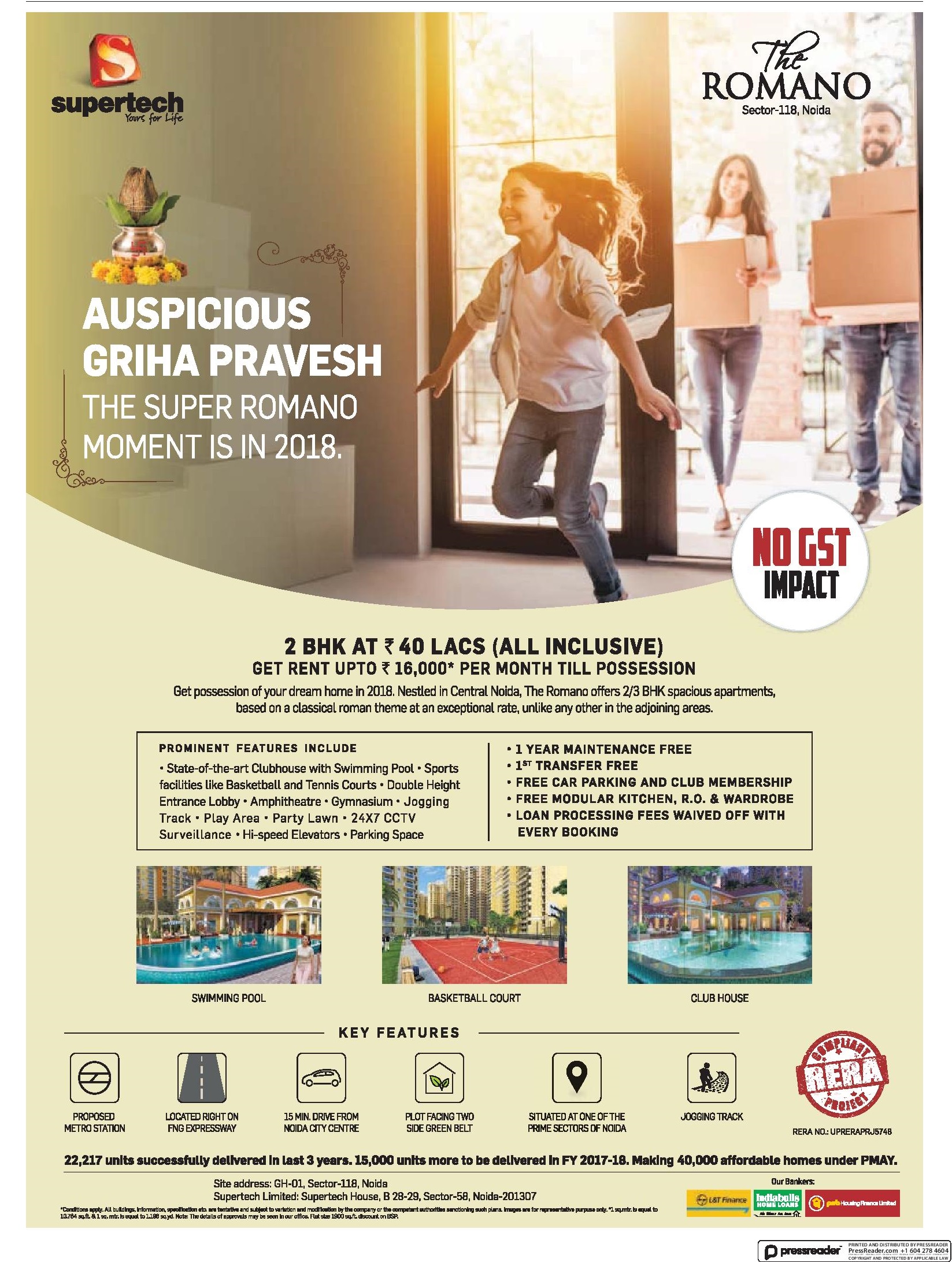 Reside in classical Roman themed homes at Supertech The Romano in Noida